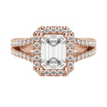 Load image into Gallery viewer, VARA EMERALD CUT MOISSANITE ENGAGEMENT RING