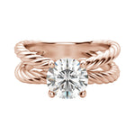 Load image into Gallery viewer, VIBE SPLIT ROUND CUT MOISSANITE ENGAGEMENT RING