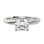 Load image into Gallery viewer, VIBE ASSCHER CUT MOISSANITE ENGAGEMENT RING