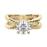 Load image into Gallery viewer, VIBE SPLIT ROUND CUT MOISSANITE ENGAGEMENT RING