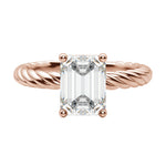 Load image into Gallery viewer, VIBE EMERALD CUT MOISSANITE ENGAGEMENT RING