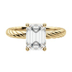 Load image into Gallery viewer, VIBE EMERALD CUT MOISSANITE ENGAGEMENT RING