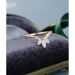 Load image into Gallery viewer, VINTAGE CURVED GOLD MARQUISE CUT STACKING MATCHING MOISSANITE WEDDING BAND