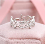 Load image into Gallery viewer, VINTAGE DIANA 1PRINCESS TIARA CROWN WIDE BAND DIAMOND WHITE GOLD BAND RING CHUNKY RINGS