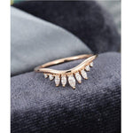 Load image into Gallery viewer, VINTAGE MARQUISE CUT ROSE GOLD STACKING THIN DAINTY MOISSANITE WEDDING BAND