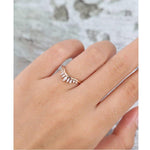 Load image into Gallery viewer, VINTAGE MARQUISE CUT ROSE GOLD STACKING THIN DAINTY MOISSANITE WEDDING BAND