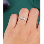 Load image into Gallery viewer, VINTAGE MARQUISE CUT ROSE GOLD STACKING THIN DAINTY MOISSANITE WEDDING BAND