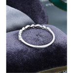 Load image into Gallery viewer, VINTAGE UNIQUE MILGRAIN WHITE GOLD STACKING MATCHING HALF ETERNITY MOISSANITE WEDDING BAND