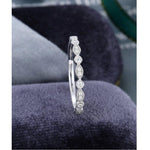 Load image into Gallery viewer, VINTAGE UNIQUE MILGRAIN WHITE GOLD STACKING MATCHING HALF ETERNITY MOISSANITE WEDDING BAND
