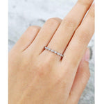 Load image into Gallery viewer, VINTAGE UNIQUE MILGRAIN WHITE GOLD STACKING MATCHING HALF ETERNITY MOISSANITE WEDDING BAND