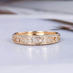 Load image into Gallery viewer, VINTAGE YELLOW GOLD WEDDING ART DECO TWIST VINE BRIDAL MOISSANITE RING BAND