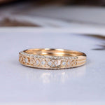 Load image into Gallery viewer, VINTAGE YELLOW GOLD WEDDING ART DECO TWIST VINE BRIDAL MOISSANITE RING BAND