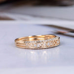 Load image into Gallery viewer, VINTAGE YELLOW GOLD WEDDING ART DECO TWIST VINE BRIDAL MOISSANITE RING BAND