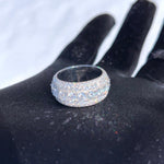 Load image into Gallery viewer, VVS 5 ROWS MOISSANITE ICED MEN’S SOLID 925 SILVER MOISSANITE PINKY HIP HOP RING