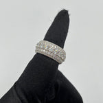 Load image into Gallery viewer, VVS 5 ROWS MOISSANITE ICED MEN’S SOLID 925 SILVER MOISSANITE PINKY HIP HOP RING