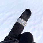 Load image into Gallery viewer, VVS 5 ROWS MOISSANITE ICED MEN’S SOLID 925 SILVER MOISSANITE PINKY HIP HOP RING