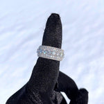 Load image into Gallery viewer, VVS 5 ROWS MOISSANITE ICED MEN’S SOLID 925 SILVER MOISSANITE PINKY HIP HOP RING