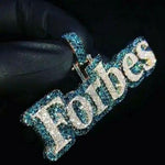 Load image into Gallery viewer, VVS MOISSANITE WHITE & BLUE SAPPHIRE DIAMOND ICED OUT HIP HOP PENDANT