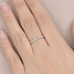 Load image into Gallery viewer, WHITE GOLD BEZEL SETTING STACKING FULL ETERNITY MOISSANITE WEDDING BAND FOR WOMEN