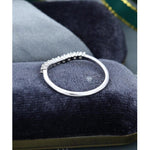 Load image into Gallery viewer, WHITE GOLD CURVED VINTAGE STACKING MATCHING BRIDAL MOISSANITE WEDDING BAND