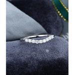 Load image into Gallery viewer, WHITE GOLD CURVED VINTAGE STACKING MATCHING BRIDAL MOISSANITE WEDDING BAND