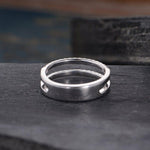 Load image into Gallery viewer, WHITE GOLD HALF ETERNITY STACKING SOLITAIRE ENHANCER MOISSANITE WEDDING BAND