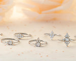 Load image into Gallery viewer, WHITE GOLD SOULMATE MOISSANITE DIAMOND CLUSTER PROMISE ANNIVERSARY RING FOR WOMEN