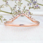 Load image into Gallery viewer, WOMAN CUSTOM MATCHING STACKING PEARL MOISSANITE DIAMOND WEDDING BAND