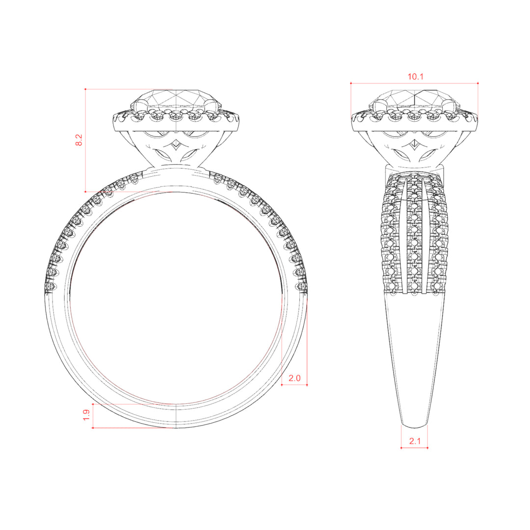 LOUD ROUND CUT MOISSANITE ENGAGEMENT RING