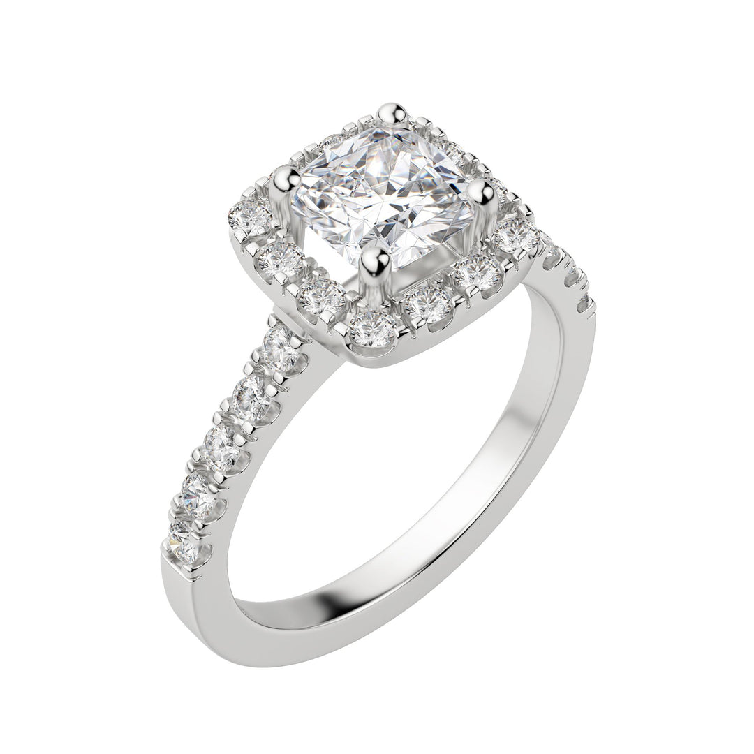 SOUL ACCENTED CUSHION CUT MOISSANITE ENGAGEMENT RING