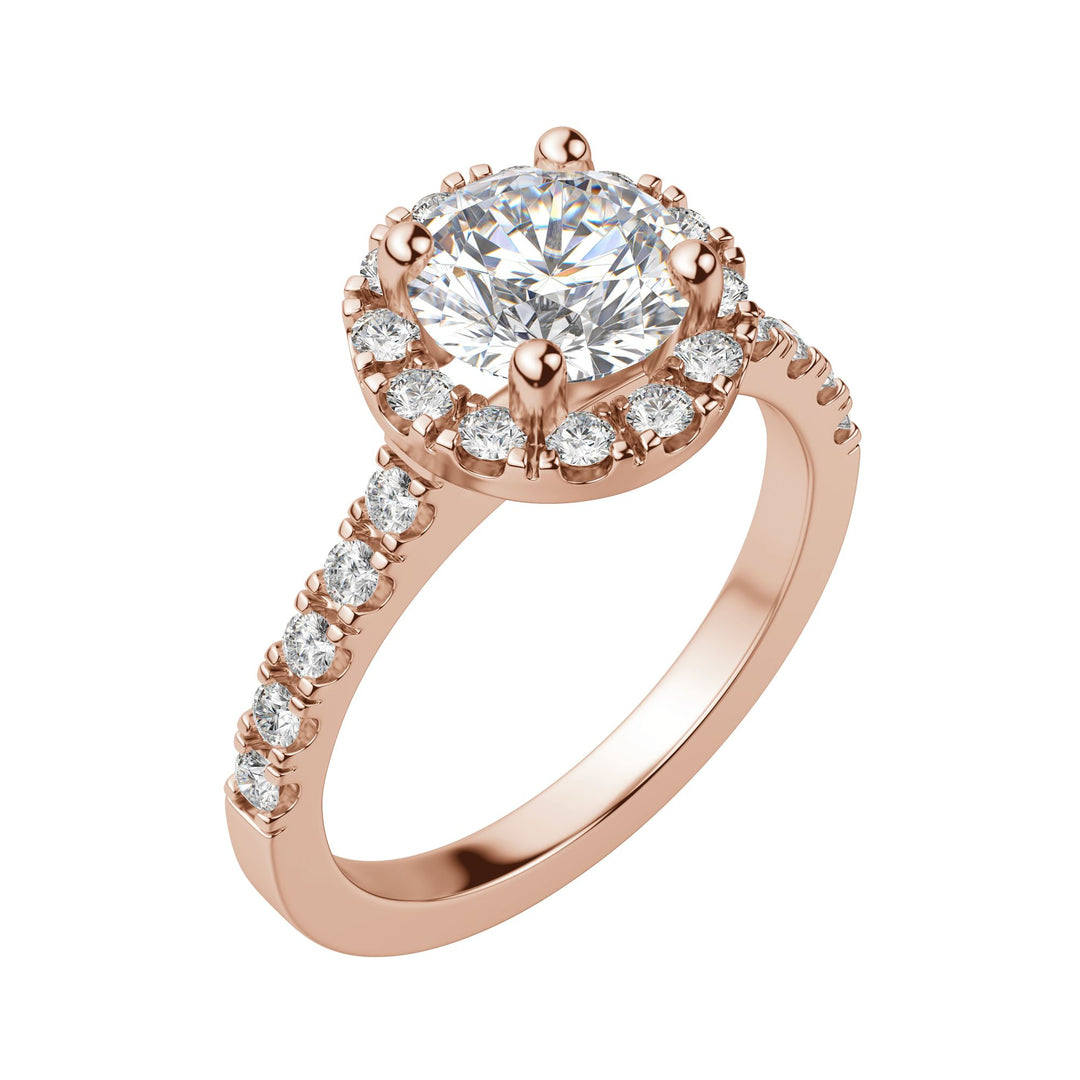 SOUL ACCENTED ROUND CUT MOISSANITE ENGAGEMENT RING