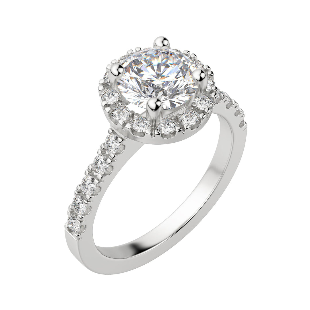 SOUL ACCENTED ROUND CUT MOISSANITE ENGAGEMENT RING