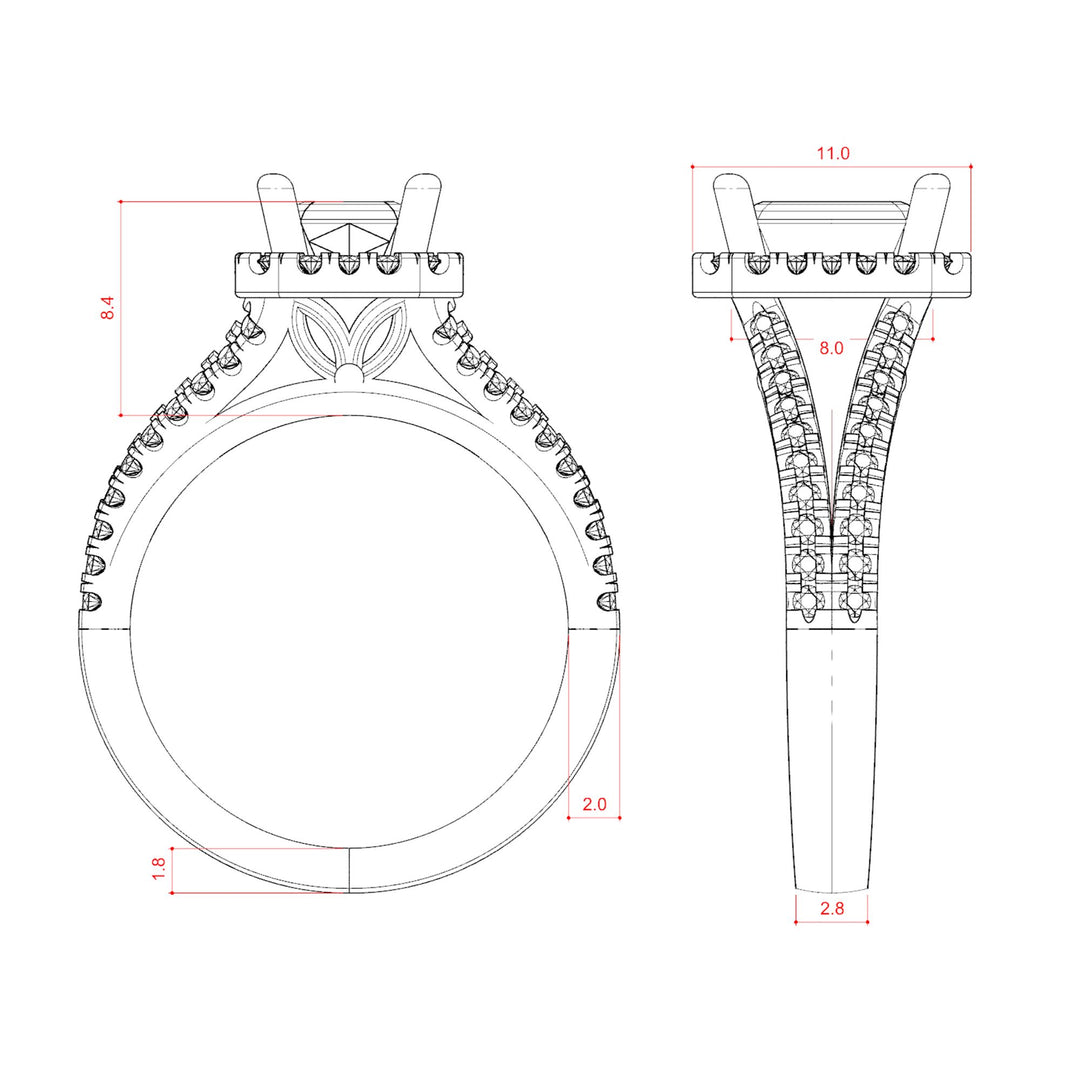 VARA EMERALD CUT MOISSANITE ENGAGEMENT RING