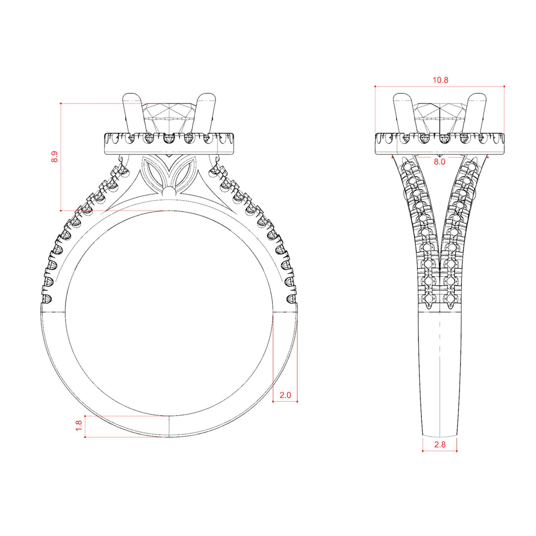 VARA ROUND CUT MOISSANITE ENGAGEMENT RING