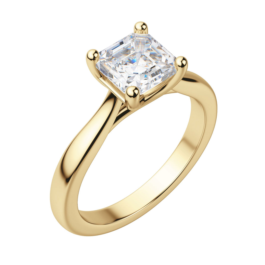 HARP ASSCHER CUT MOISSANITE ENGAGEMENT RING