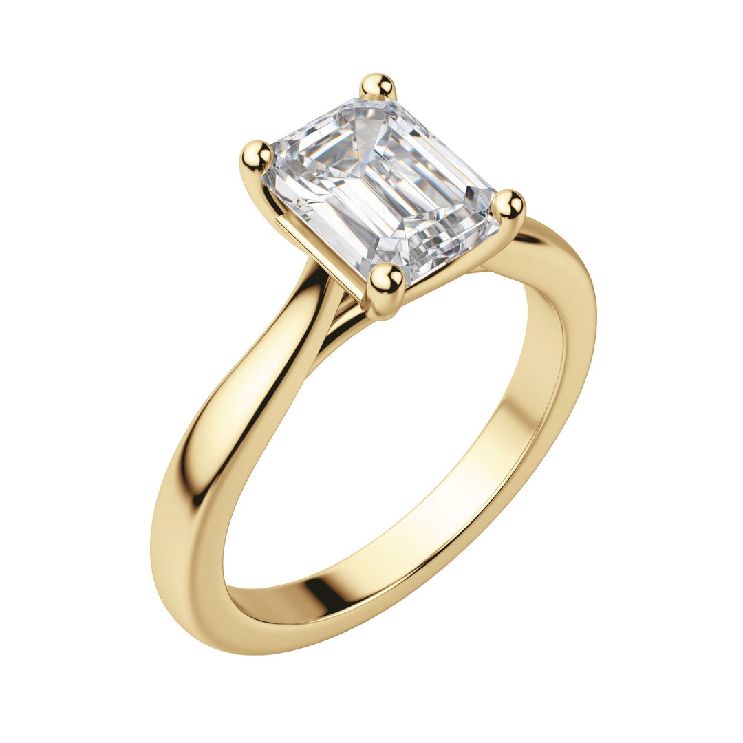 HARP EMERALD CUT MOISSANITE ENGAGEMENT RING