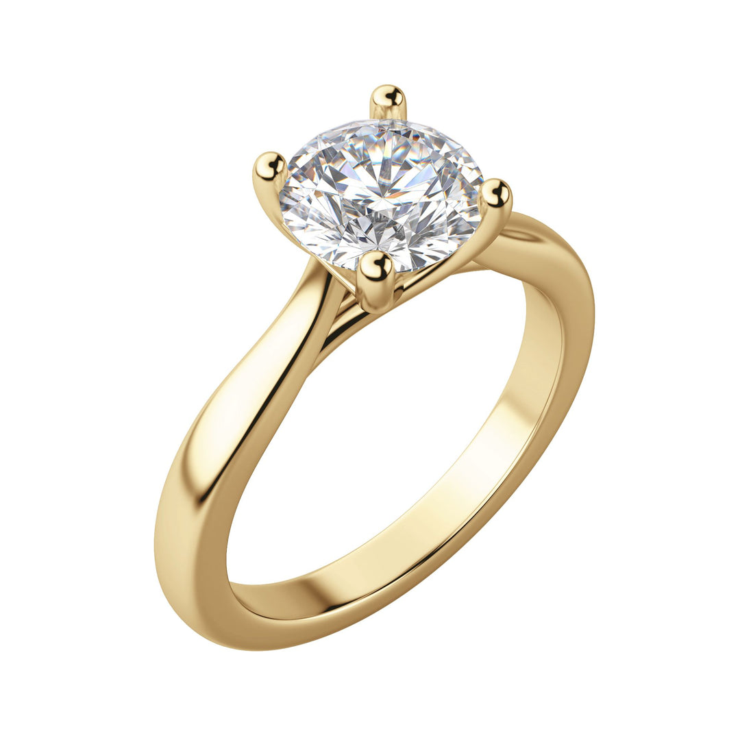 HARP ROUND CUT MOISSANITE ENGAGEMENT RING