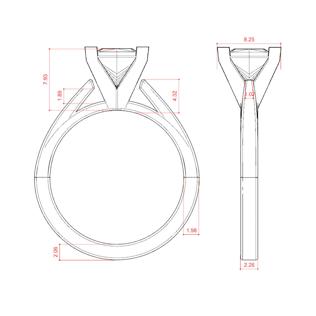 TRUE PRINCESS CUT MOISSANITE ENGAGEMENT RING