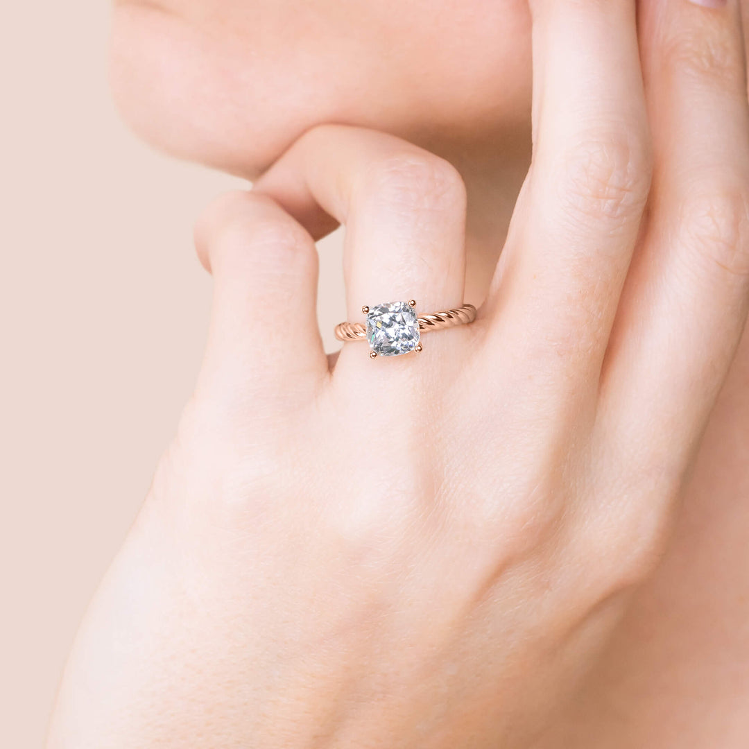 VIBE CUSHION CUT MOISSANITE ENGAGEMENT RING