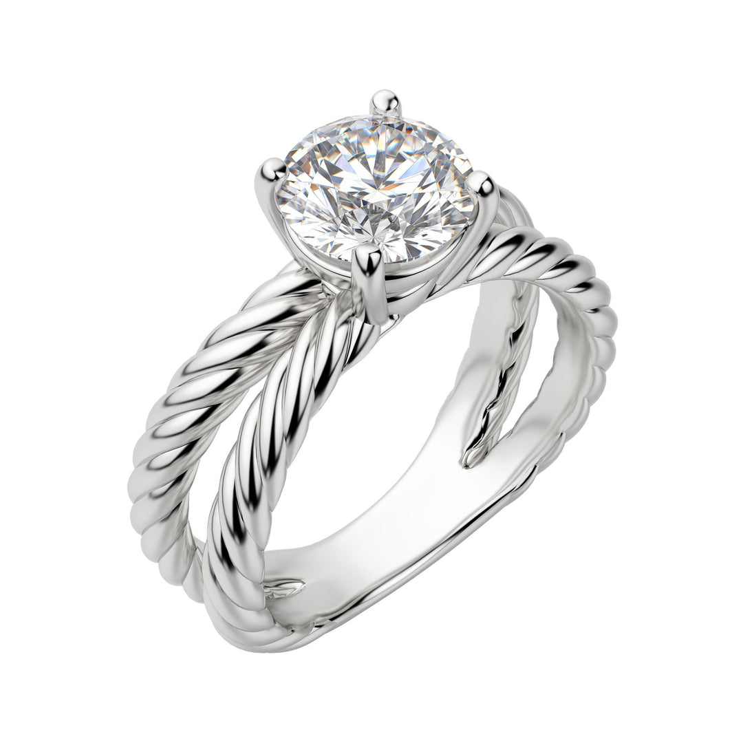 VIBE SPLIT ROUND CUT MOISSANITE ENGAGEMENT RING