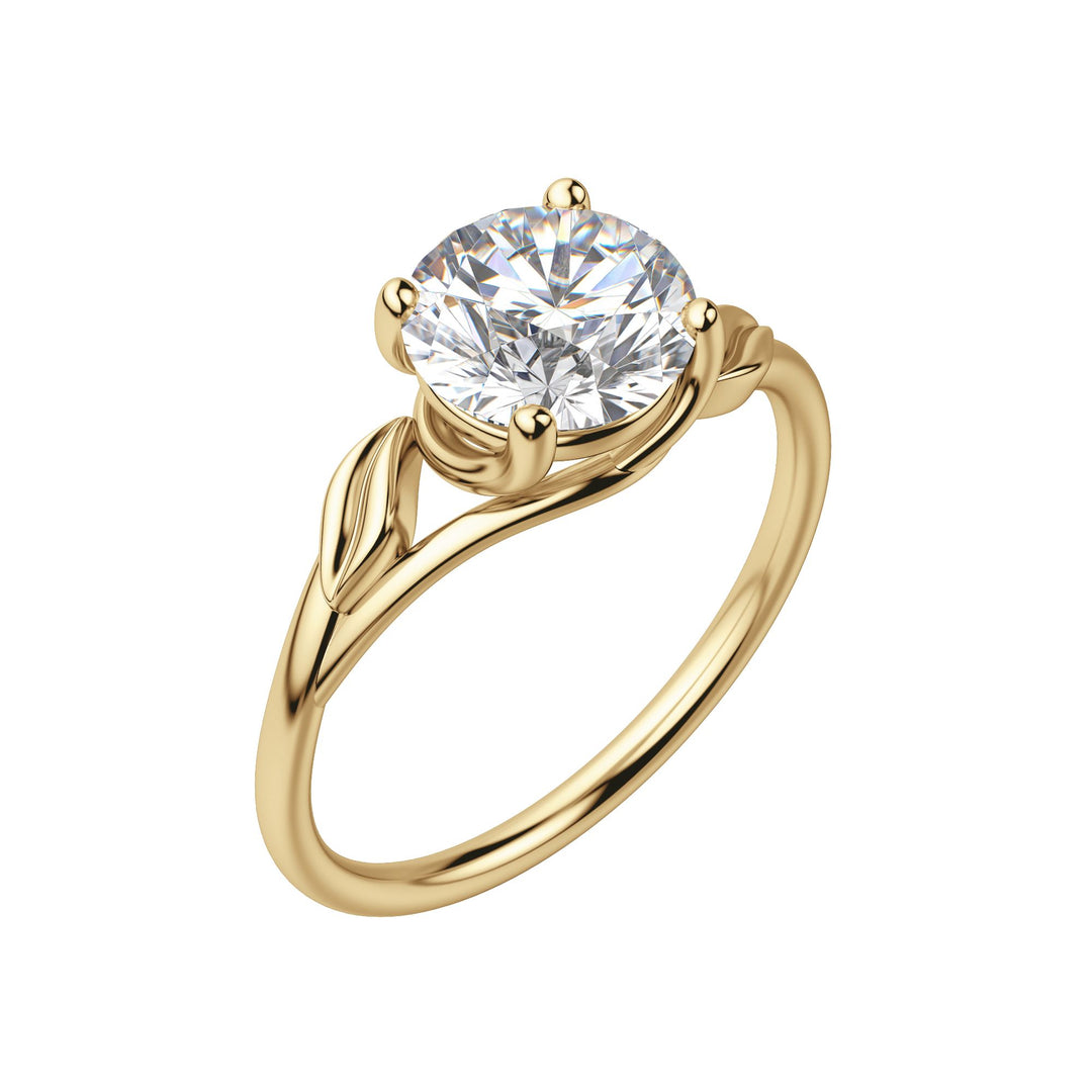 VINE ROUND CUT MOISSANITE ENGAGEMENT RING