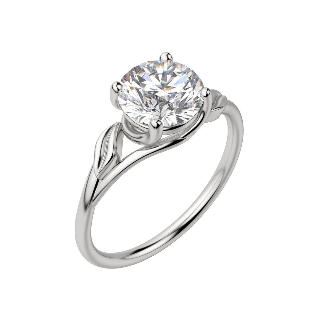 VINE ROUND CUT MOISSANITE ENGAGEMENT RING