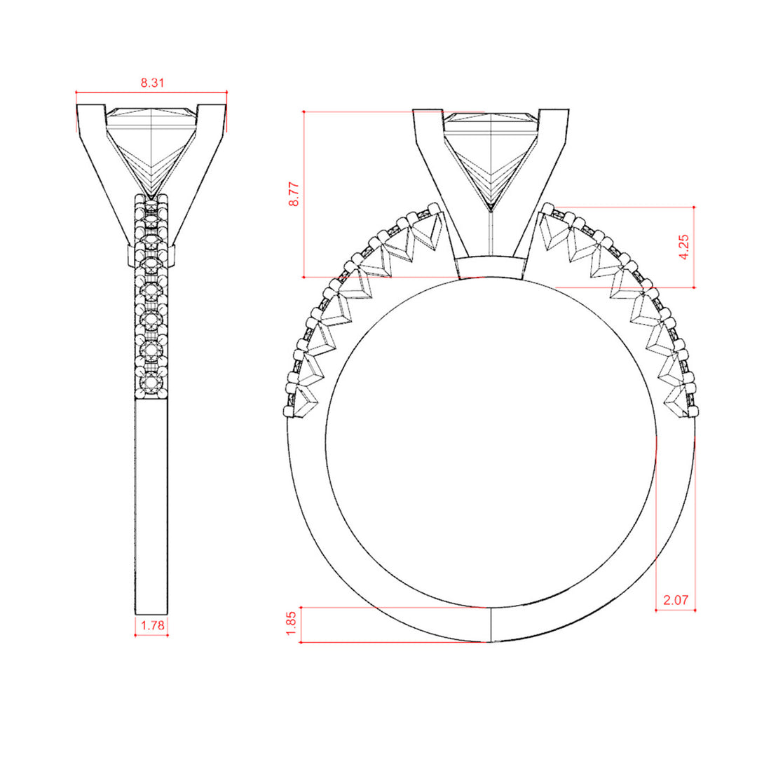 FATE PRINCESS CUT MOISSANITE ENGAGEMENT RING