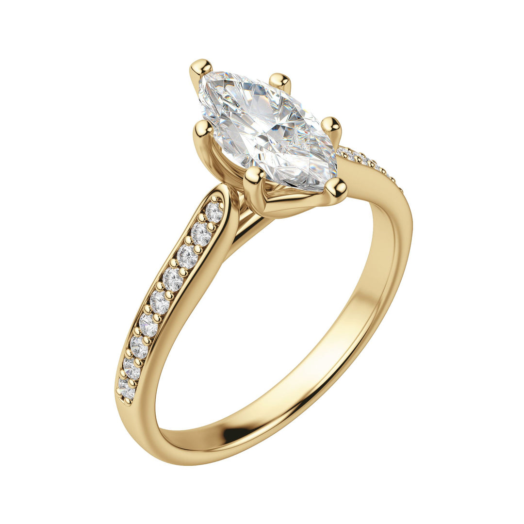 EDIT ACCENTED MARQUISE CUT MOISSANITE ENGAGEMENT RING