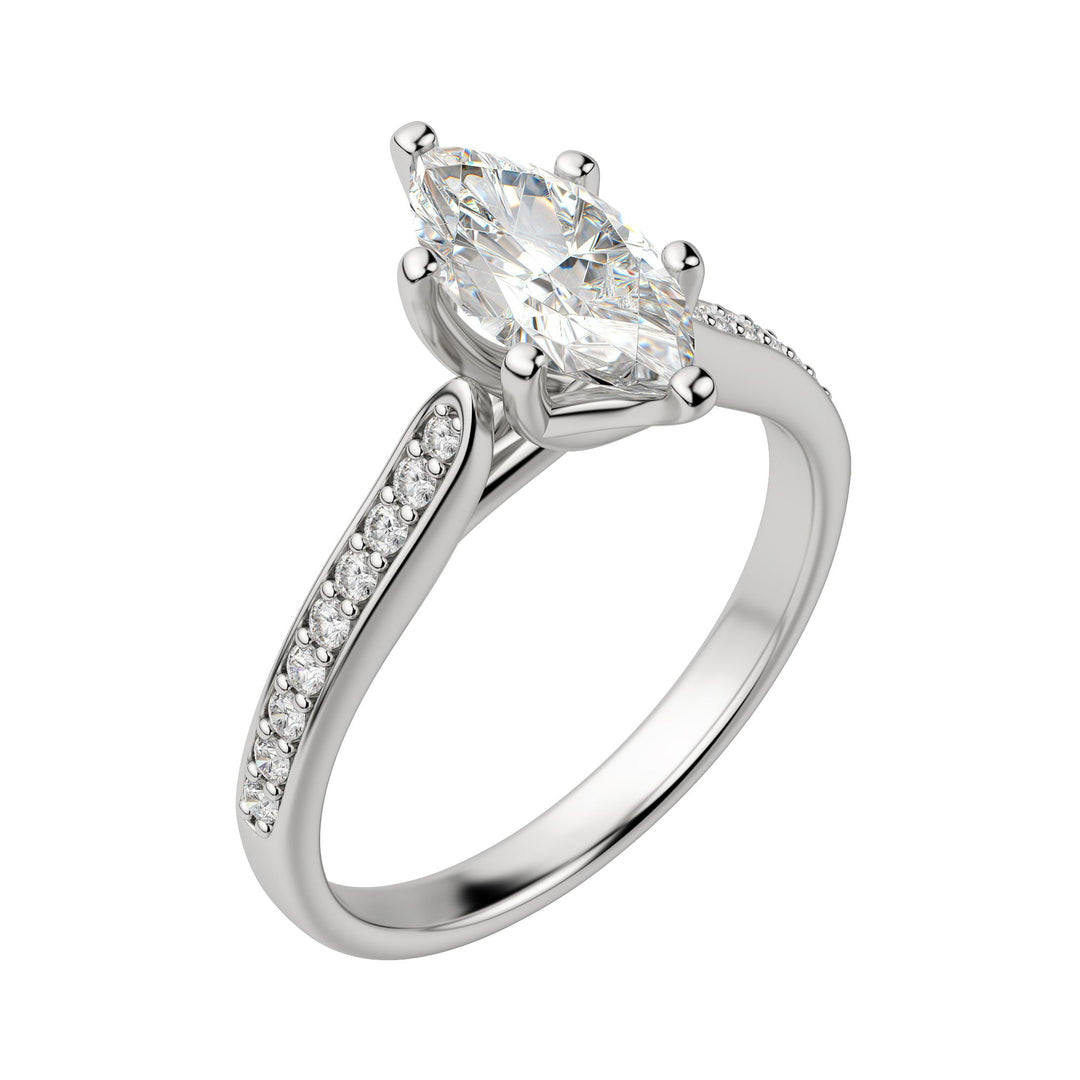 EDIT ACCENTED MARQUISE CUT MOISSANITE ENGAGEMENT RING