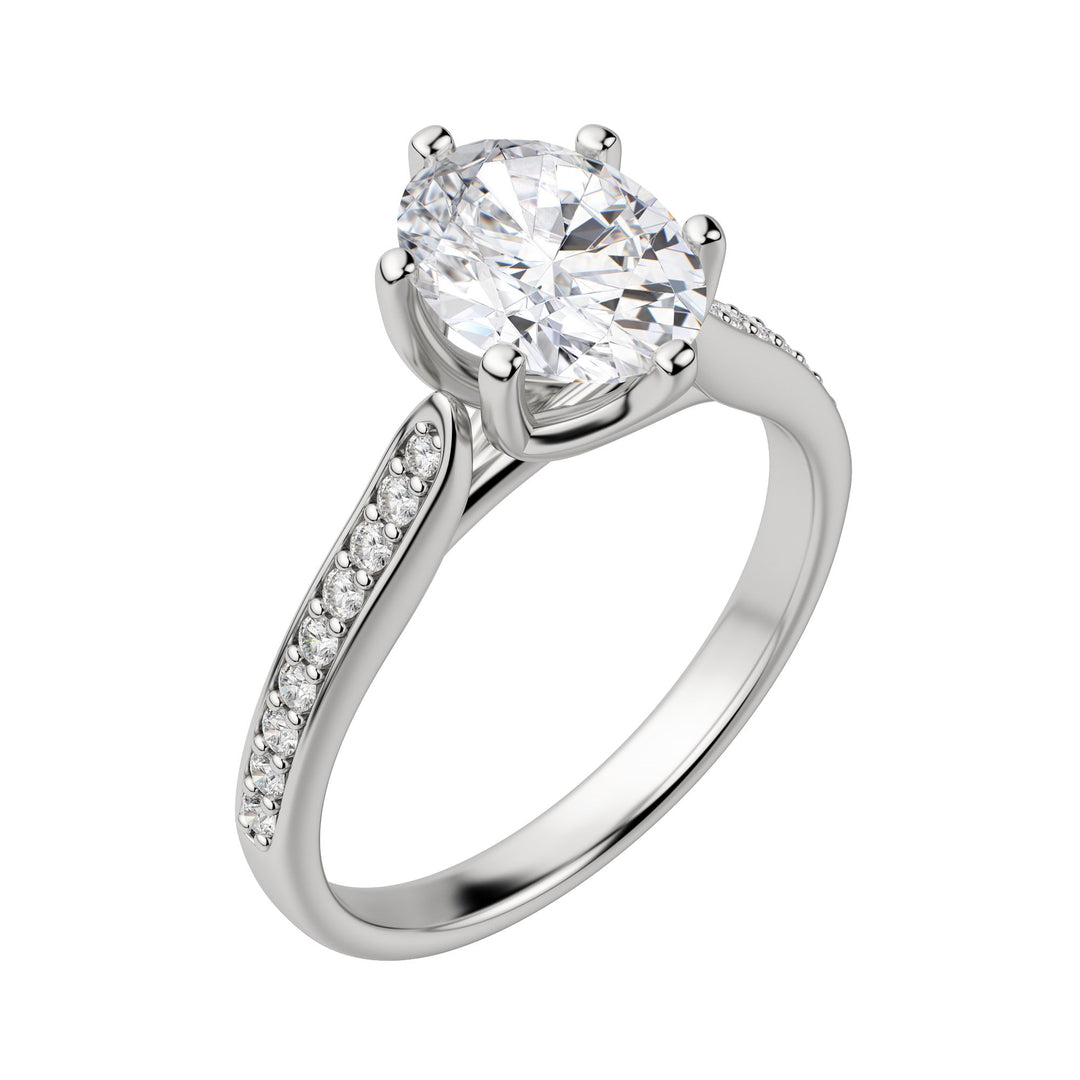 EDIT ACCENTED OVAL CUT MOISSANITE ENGAGEMENT RING