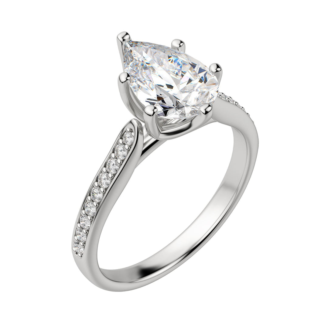 EDIT ACCENTED PEAR CUT MOISSANITE ENGAGEMENT RING