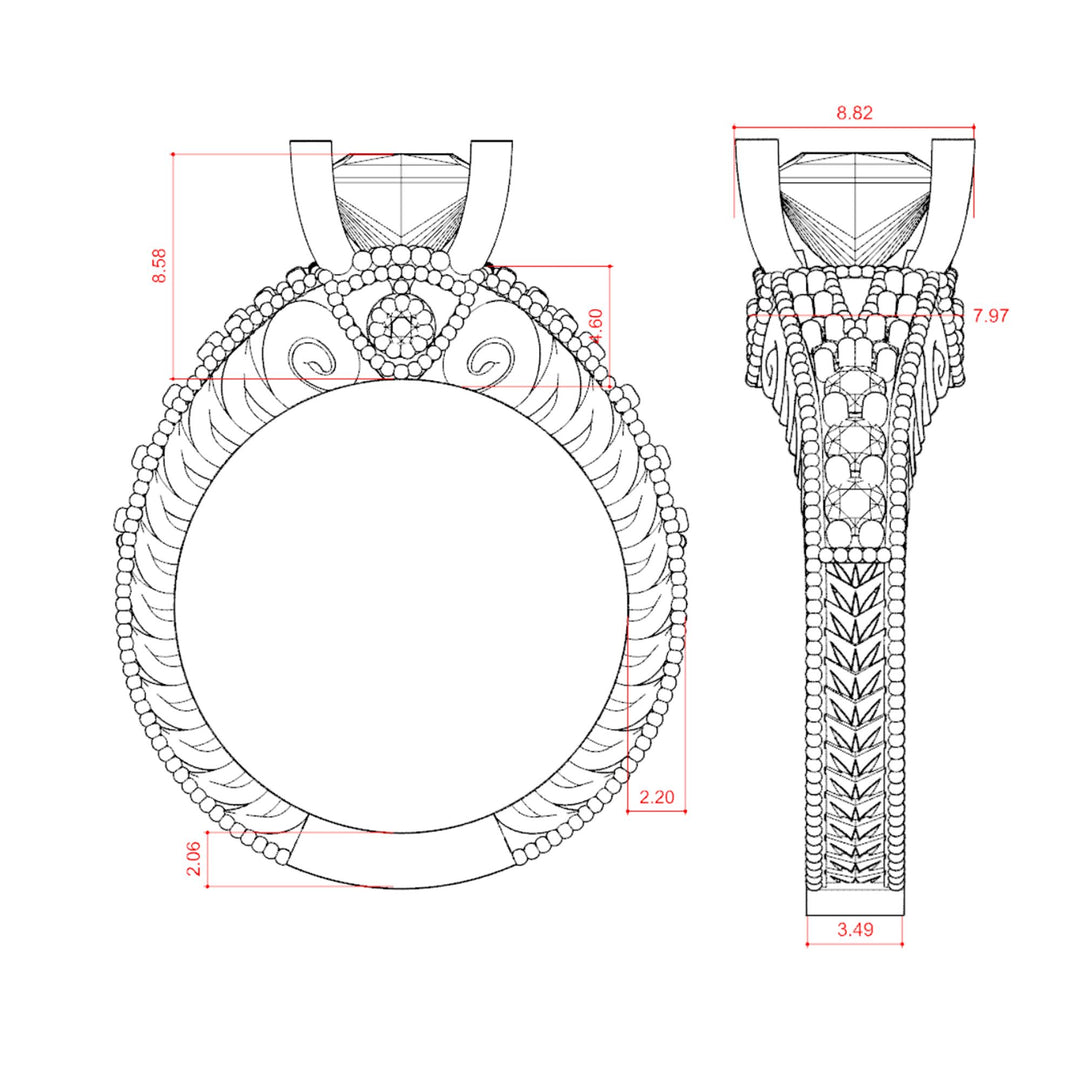 LUXE PRINCESS CUT MOISSANITE ENGAGEMENT RING