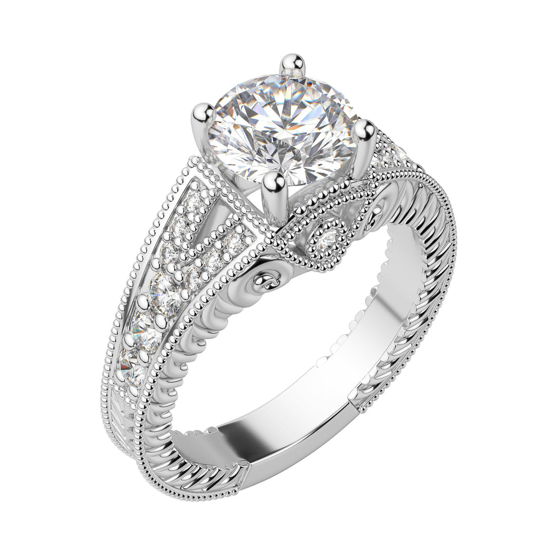 LUXE ROUND CUT MOISSANITE ENGAGEMENT RING