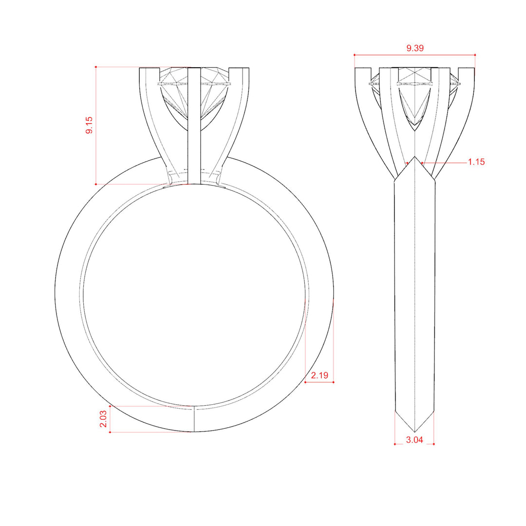 ISLE KNIFE-EDGE 6-PRONG ROUND CUT MOISSANITE ENGAGEMENT RING